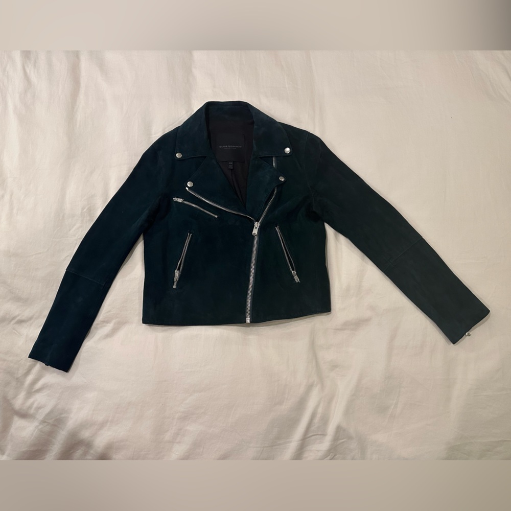 Women’s Club Monaco Suede Green Jacket